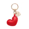 Amour porte-clés porte-clés de voiture anneaux porte-clés porte-clés en cuir PU pendentif coeur porte-clés bijoux accessoires pour hommes amoureux sac charmes mignon or mode femmes cadeaux