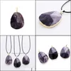 Pendant Necklaces Amethyst Stone Necklace Health Lucky Irregar Crystals Diy Handmade Material Special Jewelry Carshop2006 Carshop2006 Dhrlm