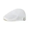 Summer Men Women Casual Beret Hat New Fashion Solid Color Flat Cap Newsboy Style Hat Adjustable Breathable Mesh Caps DE511