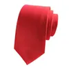 Män slips 2022 Ny fast färg Small Tie Men's Korean Version 6cm tunn och smal version Formell klänning Business Wedding Trendy 248n