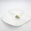 Berets 2022 Rainbow Embroidery Cotton Bucket Hat Fisherman Travel Travel Cap Cap Hats للرجال والنساء 281