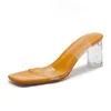 Sandaler Summer Transparent Sandals Designers Women High Heel Sandals tofflor Sandal Sparkle Wedding Shoe Fenty Slides Dress Shoes 220709