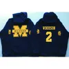 MitNess Hommes Michigan Wolverines Coollege Jersey 5 Jabrill Peppers 4 Jim Harbaugh 10 Brady 2 Charles Woodson 21 Howard Jerseys Hood1223061