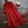 Women's Blouses & Shirts Women Fashion Long Sleeve Spring Summer Ladies Solid Color Button Cotton And Linen Blouse Tops Up Elegant ShirtsWom