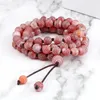 Perles brins 8MM rouge patiné pierre multicouche Bracelet de haute qualité naturel 80 perles pendentif collier femmes méditation Bracelet bijoux La