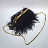 Evening Bags Fashion Versatile Feathers Chains Dinner Bag Women's New Trend Green Protable Wedding Clutch Messenger Bags 18B0988 220329