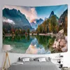 Tapestry Mountain And River Landscape Painting Carpet Wall Hanging Nature Bohem