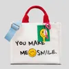 Borse da sera Lettera Canvas Borse grandi per donna Faccina sorridente Tote Shopper Borsa a tracolla a tracolla Moda femminile Borse con manico superiore 220428