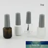 24 x 7 ml Frasco vazio de esmalte para unhas Frasco de embalagem de vidro fosco âmbar branco transparente com tampa de pincel preta Recipiente cosmético