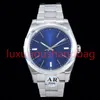 SW Men's watch oyster type constant motion 39mm m114200 white dial 904L scratch resistant Blue Crystal Stainless Steel 0024