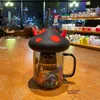 Starbucks Cup Brand Mushroom Halloween Black Cat Claw Devil Glass Straw Mason Bottle Mug Lovers Nice-Looking Designer