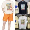 2022 Summer Rhude T-shirt Wysokiej jakości Angel HD Printing Mężczyźni i kobiety Posięta koszule T Sanda Tueve T
