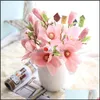 Decoratieve bloemen kransen feestelijke feestbenodigdheden Home Garden 1 PCE Silk Magnolia Branch Kunstmatige hoge kwaliteit nepbloem voor DIY Weddi