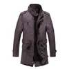 Joobox 2022 Winter-Mann-Trenchcoat aus Kunstleder, Reißverschluss, Gürtel, Taillenklappe, aufgesetzte Taschen, Parka mit Kunstfell-Futter L220801