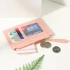 Card Holders 1Pcs Men's Women's PU Zipper Cash ID Holder Pure Color Mini Business Case Name Holiday GiftCard