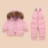 2022 Nya barn Down Jacket Set Child Children Winter Thicked Suit Short Boys and Girls 'White Duck Jacket J220718