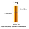 리필 가능한 5ml 미니 향수 분위기 병원 파티 유리 금속 쉘 알코콜 스프레이 병 빈 미용 액체 용기 유리 라이너