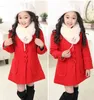2022 Winter Coat For Girl Jackets Cotton Kids Clothes Children Coat For Girls Clothes Fur Collar Long Wool Trench Coat 3-12Y J220718
