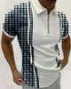 Polo Zomer Hoge Kwaliteit Casual Dagelijks Korte Mouw Gestreepte s Shirts Kraag Ritsen TEES Mannen 220618