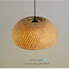 Lampy wiszące japoński żyrandol naturalny bambus rattanu światła ręcznie robione wiszące wiklinowe odcienie E27