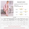 Hiloc roze satijnen kledingsets Winter 3-delige set Silk Nightwear Women Pyjama met broek