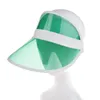 Chapéus de aba larga Moda Summer Sun Hat Woman homem transparente viseira clara plástico adulto protetor solar tap sunhat unissex ao ar livre hatswide