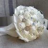 Dekorative Blumen Kränze Farben Elfenbein Rose Diamonds Quastenstitch Hochzeit Bouquet Braut Mariage Brosche Blumendekorativ