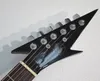 Hondo H1 radical Death Dag Guitar in gloss black with white trim. Customizations accepted