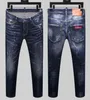 DSQSABCD 2 DSQ Brand Mens Elastic Dżinsy proste dżinsowe spodnie Patchwork Patchwork Slim Blue Hole dla mężczyzn 81 Zwo S DSQ2 790