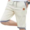 Pantalones cortos de verano para hombre, algodón, playa, cintura elástica, casual, caída ABZ319 220715