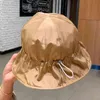 Новая мода Drawstring Fisherman's Hat женщины Panama черное ведро шляпа рыболовные шапки рыбацкие шапки хип-хоп повседневная солнечная шапка для девочки G220418