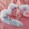 Oreilles mignonnes bandeaux avec renards/queue de lapin métal bout à bout Plug Anal érotique Cosplay accessoires adultes sexy jouets pour Couples