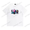 22SS Hombres Mujeres Diseñadores Camisetas Tee Paris Juego DESTRUIDO Tie Dye Algodón Manga corta Cuello redondo Streetwear Xinxinbuy Negro Blanco XS-L