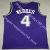 Retro Mitchell Ness Basketball De'Aaron Chris 4 Webber 5 Fox Jerseys Jason 55 Williams Black Purple White Men