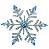 Булавки брошит ретро преувеличение рождественское снежинка Бруш синий серебряный цвет белый полу драгоценного каменного пальто воротнич