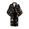 Nome personalizzato Cuore Donna Corto Kimono Abito Sfondo nero Regali personalizzati Donna Coperta Autunno Morbido Pigiama Set Indumenti da notte 220621