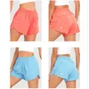 LL Women Yoga Outfits Short Lined Running Shorts with Zipper Pocket Gym Ladies Casual Sportswear for Girls Exercise Fiess 0160