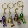 10pcs Lifelike Swing Enamel Cute 4.5cm Koi Fish Keychains for Women Kids Gifts Keyrings Cloisonne Goldfish Charms Fancy Keys Chain