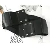 Bälten Kvinnor Cummerbunds Dekorativ bälte för damer yttre elastiska brett bälte med klänningskjorta midja all-match svart bwaist bältesbälten