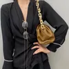Femmes mode sac grande chaîne en métal épais plissé nuage pochette sac 2022 à main unique épaule couleur unie luxe concepteur femmes sac à main