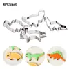 3D dinosaurie cookie cutters mögel dinosaurie kex prägling mögel sockercraft dessert bakning silikon mögel för sop cake dekor verktyg 220815