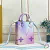 2023 Fashion Tote Tas met koppeling Wild in hart onthego winkelen handtas portemonnee vrouwen mode echte lederen schoudertassen multi 14x17x5cm