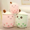 CM Cartoon Bubble Tea Cup Shaped Pillow Plush Toys Real Life Fyllt mjuka rygg roliga dödsgåvor för barn födelsedag J220704