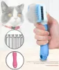 Zupfbürste für Haustiere, für Katzen und Hunde, Massagekamm, selbstreinigende Fellbürste für Hunde, ein Knopf, entfernt lose Unterwolle, verfilztes Haar, DLH933