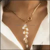 Colliers pendants Pendants Tempérament de bijoux vintage Rice Grain Pearl Piche avec un créneau Simple Sequins Love Love Star Collier rétro Clavic