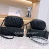 Marmont Shoulder Bags designerväska lyxig crossbody kameraväska mode små flikar handväska Black Chain Läder 5A