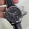 44mm Chronomat Transocean Quality Watch Cronógrafo Quartz Movimento Novo Dial preto Men 50th Anniversary Assista Leatherstrap Mens Wristwatches