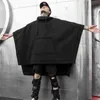 Autumn winter men oversized punk hip hop long hoodie black cape man gothic vintage streetwear hoodies pullover L220704