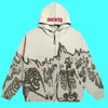 Felpe con cappuccio da uomo Felpe con cappuccio da uomo Emo Streetwear Felpa con cappuccio con teschio vintage Zip Up Felpa oversize grunge Top gotici Harajuku Alt Giacche Clot