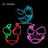 Popular 3V EL wire glowing mask Fluorescent party Rave Led Mask Masque Light Up Mask for Halloween Carnival Holiday Gift T200907